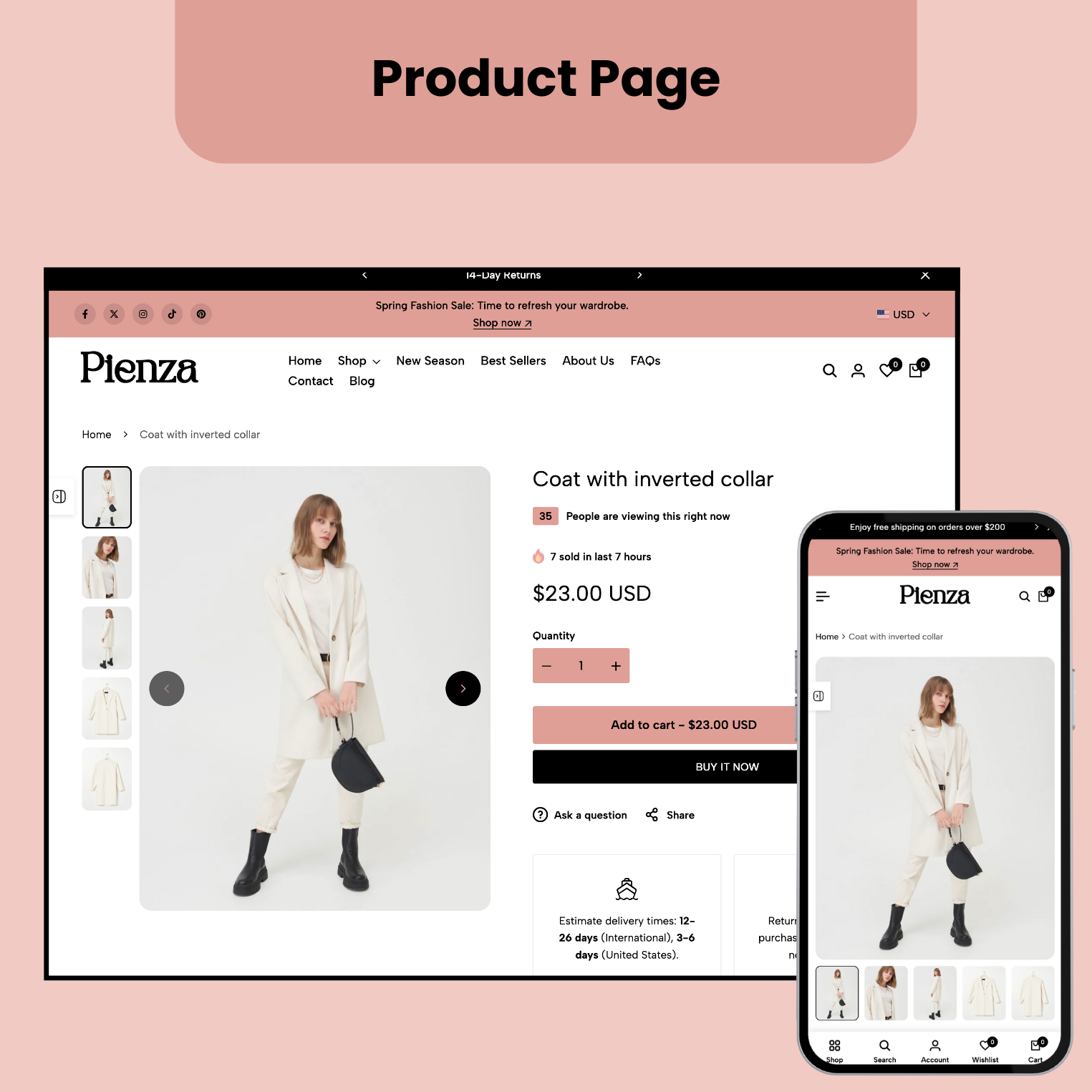 Shopify 2.0 Theme - Pienza